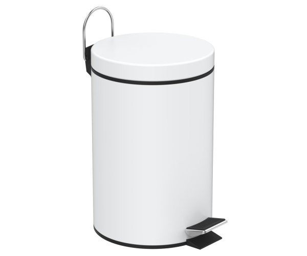 Aqualine Simple Line Odpadkový Koš Kulatý 3l, Bílá Mat