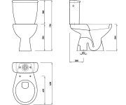 Aqualine Miguel Wc Kombi, Dvojtlačítko 3/6l, Spodní Odpad, Bílá