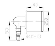 Bruckner Ht Koncovka Rohová Pro Připojení Hadice 10-13mm, Dn50
