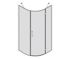 Gelco Trinity Skleněné Díly čtvrtkruhová Zástěna 900x900, Sklo Mat, Pravé