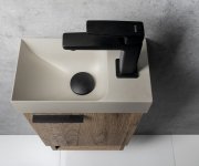 Sapho Piccolino Betonové Umývátko 30,8x17cm, Baterie Vpravo, Písková Mat