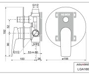 Laguna, Podomítková Sprchová Baterie Pro 2 Odběrná Místa, S Aq-boxem LGA16600