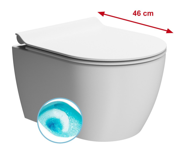 Gsi Pura Short Závěsná Wc Mísa, Swirlflush, 35x46cm, Bílá Dual-mat
