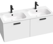 Skříňka pod dvojumyvadlo Chrome II - SD Chrome II 120, bílá, madlo 152 mm, černá X000001747