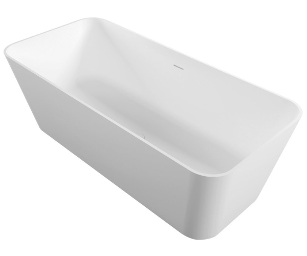 Polysan Leyla Volně Stojící Vana, Solid Surface 170x78x55cm, Bílá Mat