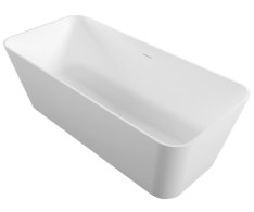 Polysan Leyla Volně Stojící Vana, Solid Surface 170x78x55cm, Bílá Mat