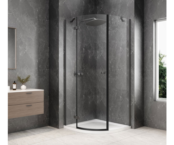 Polysan Globe Gun Metal čtvrtkruhový Sprchový Kout 1000x1000mm, čiré Sklo, Levé