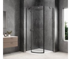 Polysan Globe Gun Metal čtvrtkruhový Sprchový Kout 1000x1000mm, čiré Sklo, Levé