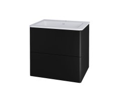 Mereo Siena, Koupelnová Skříňka S Umyvadlem Z Litého Mramoru 61 Cm, černá Mat