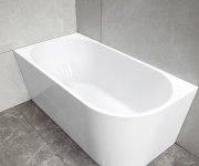 Aqualine Tibera L Rohová Stojící Vana, 150x75cm, Bílá