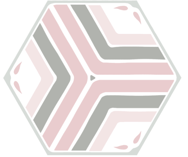 Vzorovaná dlažba Codicer Jasmine Pink 22x25 Hexagonal
