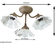 Sapho Napoli Stropní Svítidlo, 3xe14,40w, 230v, Ip21, Keramické Stínítko, Bronz