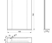 Aqualine Korin Strip Zrcadlo S Led Osvětlením 40x70x12cm