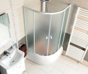 Aqualine Arlen čtvrtkruhová Sprchová Zástěna 900x900x1500 Mm, Sklo Brick