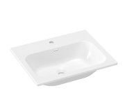 Umyvadlo Chrome Slim, keramické - Umyvadlo Chrome Slim 60 keramické, s otvorem pro baterii, s přepadem, bílá XJX01160008