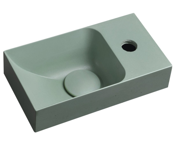 Sapho Piccolino Betonové Umývátko 30,8x17cm, Baterie Vpravo, Zelená Mat