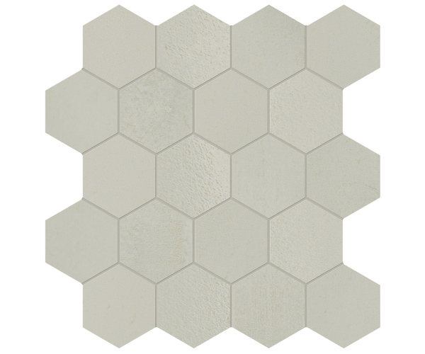 Mozaika jako beton Marca Corona Vulcanica Esagone Argento 31x30,3 (6,6x7,6) Nat. - stříbrná