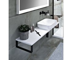 Sapho Plato Deska Rockstone 900x24x360mm, Bílá Mat