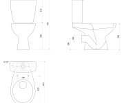 Aqualine Jose Wc Kombi, Dvojtlačítko 3/6l, Zadní Odpad, Bílá