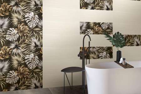 Tropické listy rostliny Monstera na dekorech Brennero Bloomy Trop 25x75