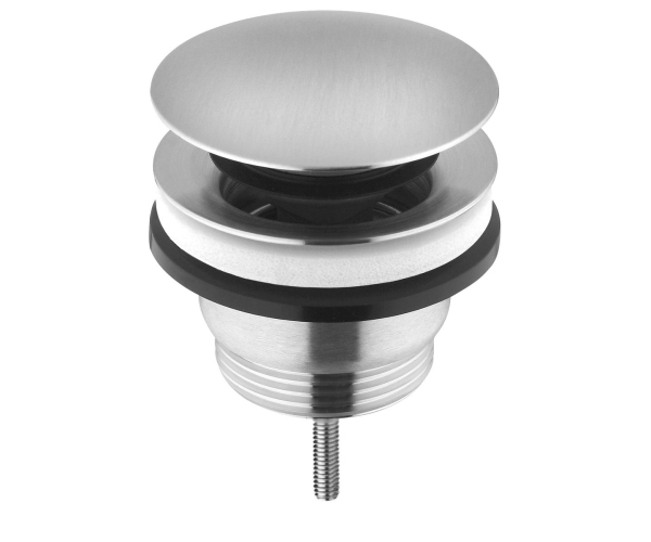 Sapho Minimal Umyvadlová Výpust 5/4“, Click-clack, Velká Krytka, Nerez Mat