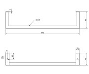Aqualine Hang Držák Ručníků Pod Umyvadlo 665x98mm, černá Mat