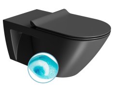 Gsi Community Závěsná Wc Mísa, Swirlflush, 36x70cm, černá Dual-mat