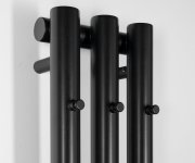Sapho Pilon Otopné Těleso 196x1800mm, Se Třemi Háčky Pro Ručník, černá Mat