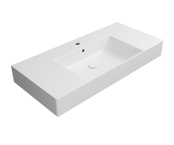 Gsi Kube X Keramické Umyvadlo 100x47cm, S Odkládacími Plochami, Bílá Mat